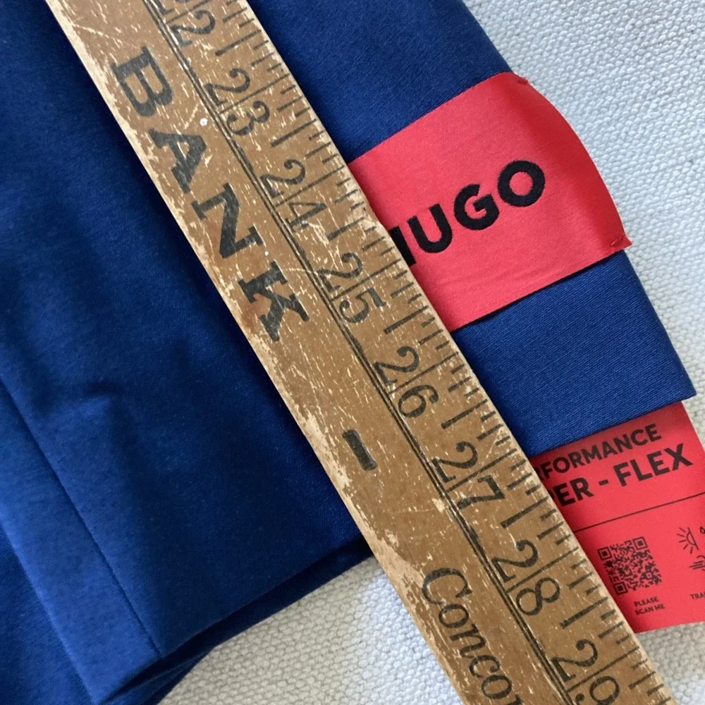 Hugo By Hugo Boss Mens 2-pc Suit Blazer Jacket 44L Blue Wool Pants 40W 33L